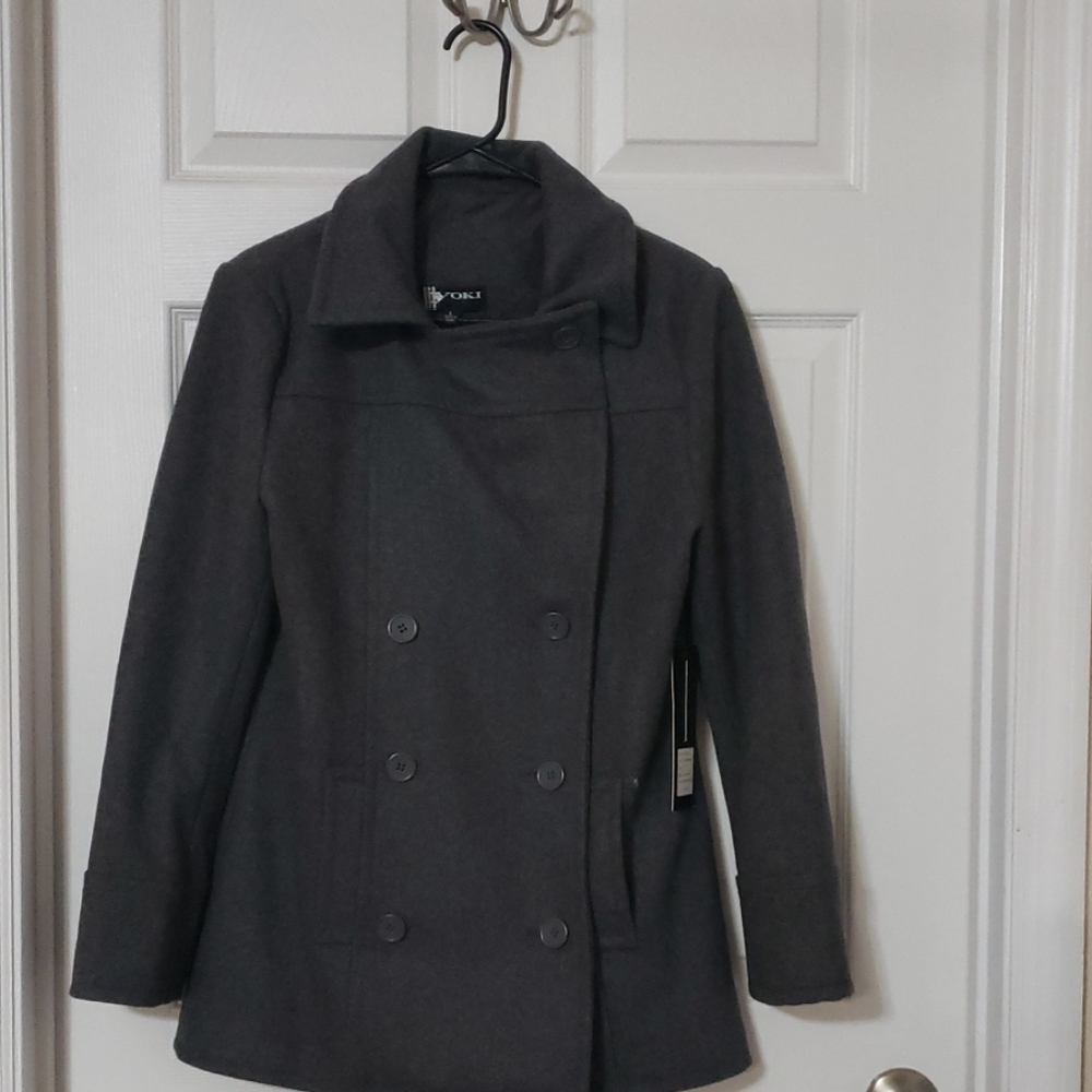 Yoki grey peacoat